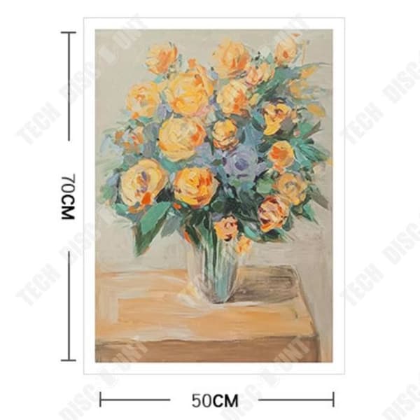TD® Handmålad oljemålning med blommor tredimensionell konst dekorativ målning enkel oljemålning sovrumsmålning
