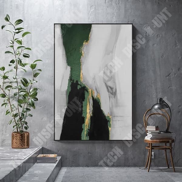 TD® Art mörkgrön vardagsrum dekorativ målning stort hotell abstrakt oljemålning vardagsrum gångvägg abstrakt dekorativ målning