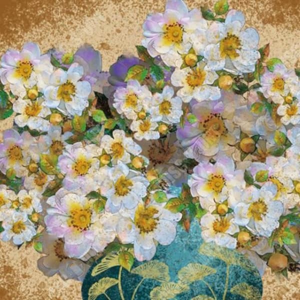 TD® Europeisk retro oljemålning stil färsk blomma triptyk hotellmodell sovrum väggmålning vardagsrum vägg dekorativ målning