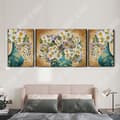 Miniatyrbild 4 av 4: TD® Europeisk retro oljemålning stil färsk blomma triptyk hotellmodell sovrum väggmålning vardagsrum vägg dekorativ målning