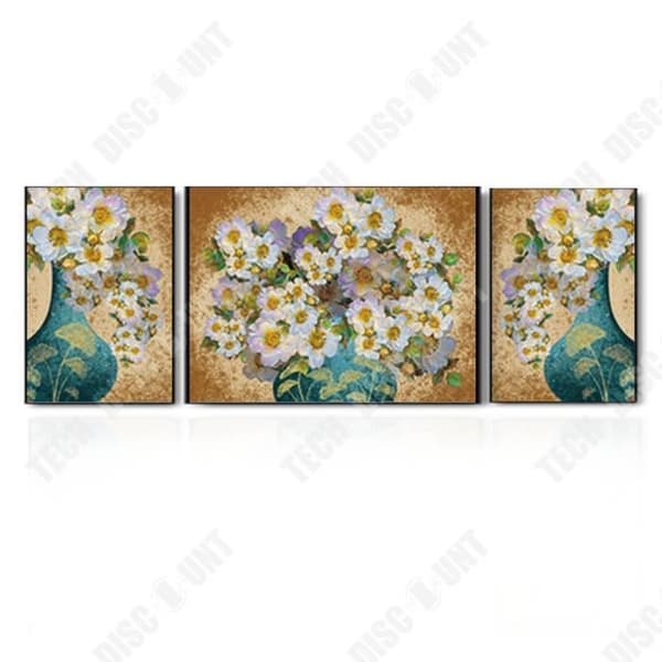 TD® Europeisk retro oljemålning stil färsk blomma triptyk hotellmodell sovrum väggmålning vardagsrum vägg dekorativ målning