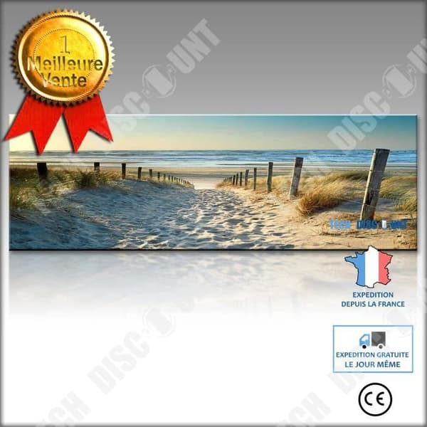 TD® Modern Ocean Beach Sea Road Canvastryck Modern heminredning Väggkonstbild oinramade tryck 30x90 cm