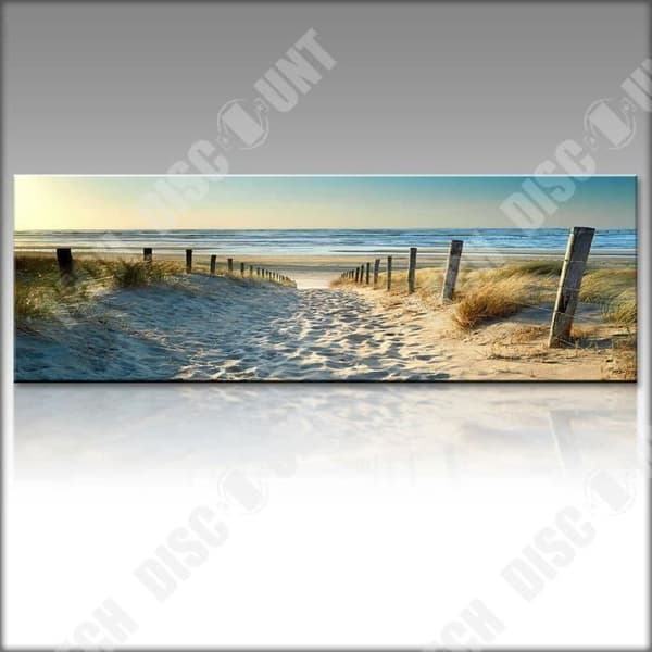 TD® Modern Ocean Beach Sea Road Canvastryck Modern heminredning Väggkonstbild oinramade tryck 30x90 cm