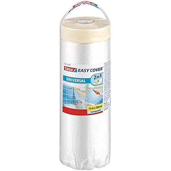 Skyddande film med tejp - TESA - Easy Cover - 15 m x 260 cm - Transparent - Universal 2 i 1