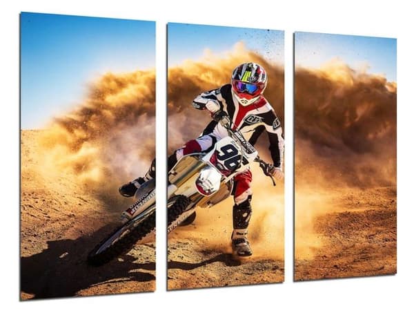 Målning - duk Dkorarte Modern fotografisk målning MotoCross 125 Suzuki Desert Sable Dunlop, 97 x 62 cm, ref. 27385