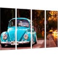 Miniatyrbild 1 av 3: Moderna fotografiska tavla i trä Volkswagen Vintage Blå skalbagge 131 x 62 cm ref. 26715