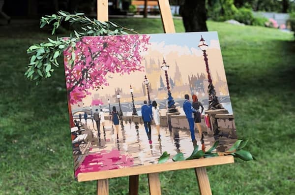 Måla efter siffror Gå en promenad i Paris 40x50