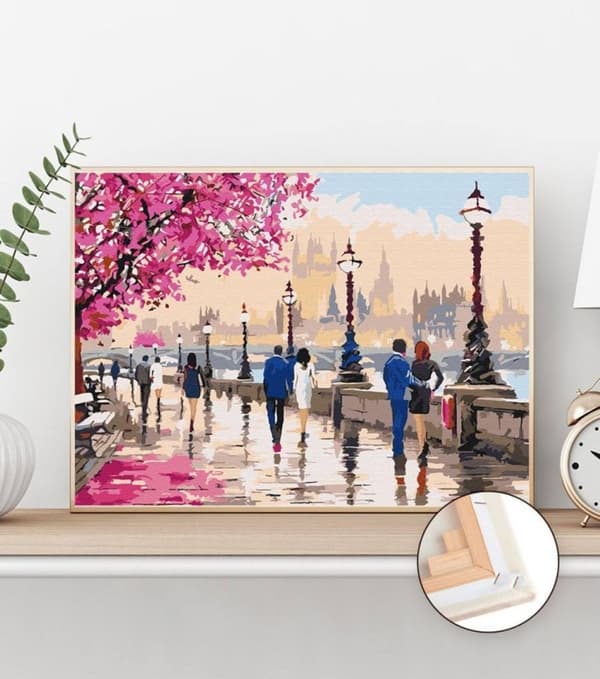 Måla efter siffror Gå en promenad i Paris 40x50