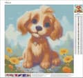 Miniatyrbild 3 av 4: Diamantbroderi Vän Hund 35x35 cm