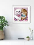 Miniatyrbillede 5 af 6: Diamantbroderi Søde Katte 35x35 cm K