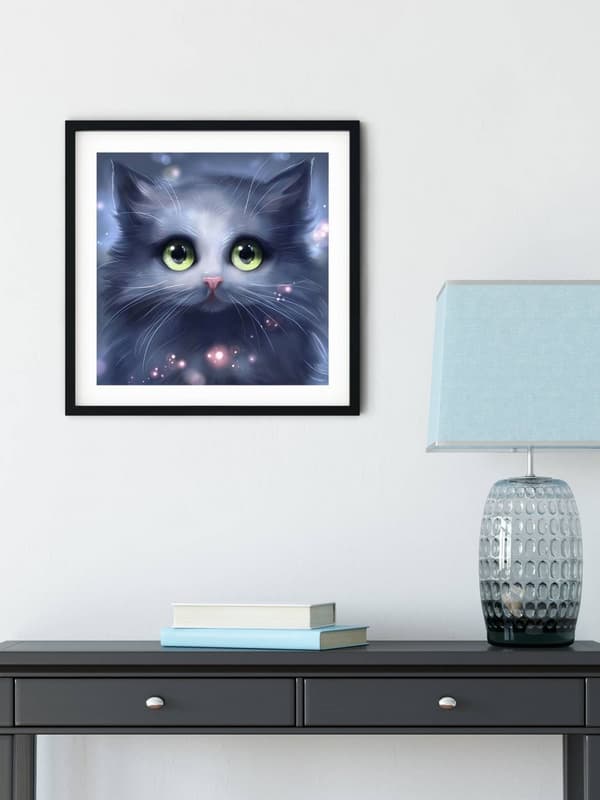 Diamantbroderi Kattöga 35x35 cm K