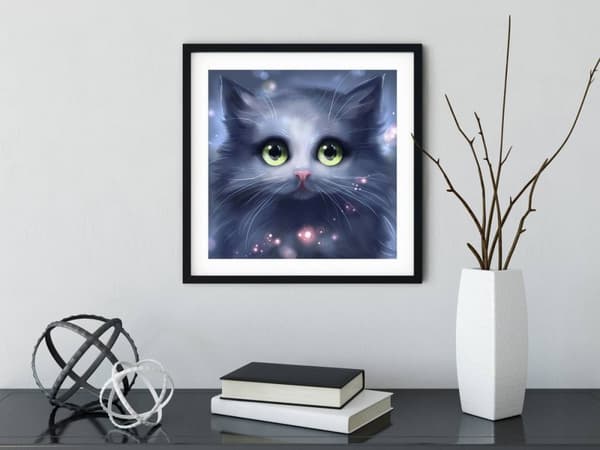 Diamantbroderi Kattöga 35x35 cm K