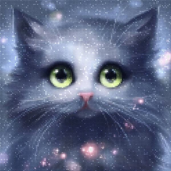Diamantbroderi Kattöga 35x35 cm K