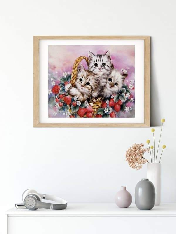 Diamantbroderi Söta Katter Tre 35x45 cm