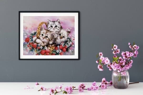 Diamantbroderi Söta Katter Tre 35x45 cm