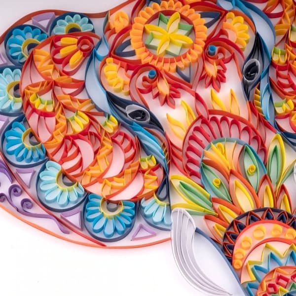 Quilling-setti raidat Taikaelefantti 40x50 cm