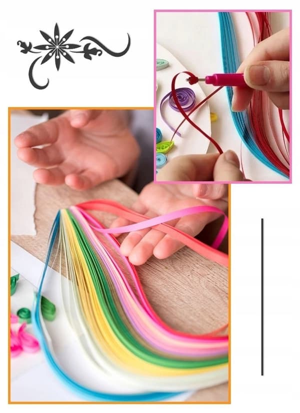 Quilling-setti raidat Taikaelefantti 40x50 cm