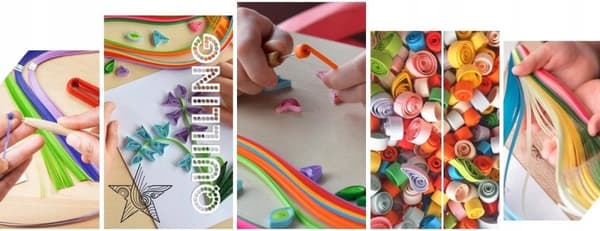 Quilling-setti raidat Taikaelefantti 40x50 cm