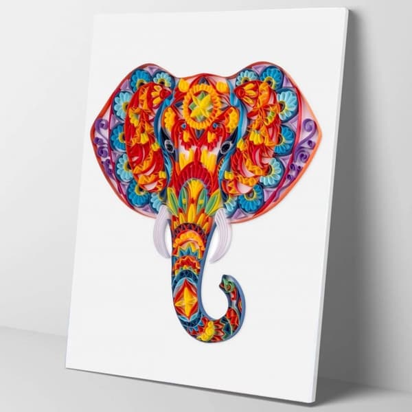 Quilling-setti raidat Taikaelefantti 40x50 cm