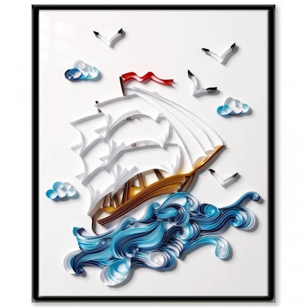 Quilling Kit Raidat Kaunis Purjelaiva 40x50 cm
