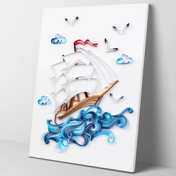 Quilling Kit Raidat Kaunis Purjelaiva 40x50 cm