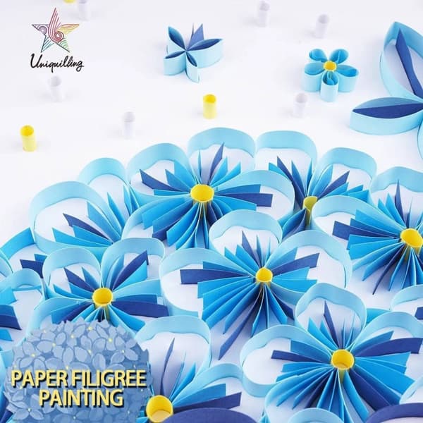 Quilling Kit Striber Hjerte Blomst 40x50 cm