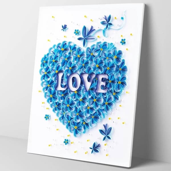 Quilling Kit Striber Hjerte Blomst 40x50 cm
