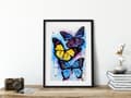 Miniatyrbild 6 av 6: Diamantbroderi Färgglada Fjärilar 30x40 cm