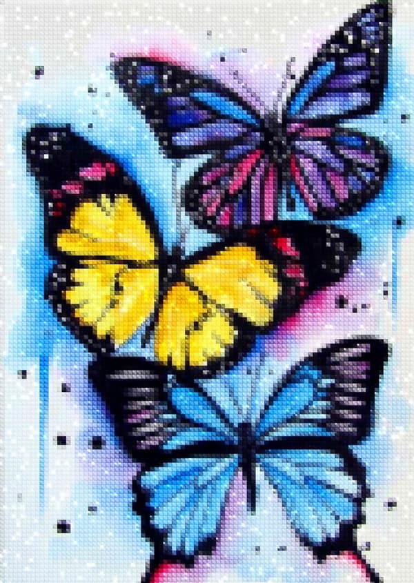 Diamantbroderi Färgglada Fjärilar 30x40 cm