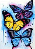 Miniatyrbild 1 av 6: Diamantbroderi Färgglada Fjärilar 30x40 cm