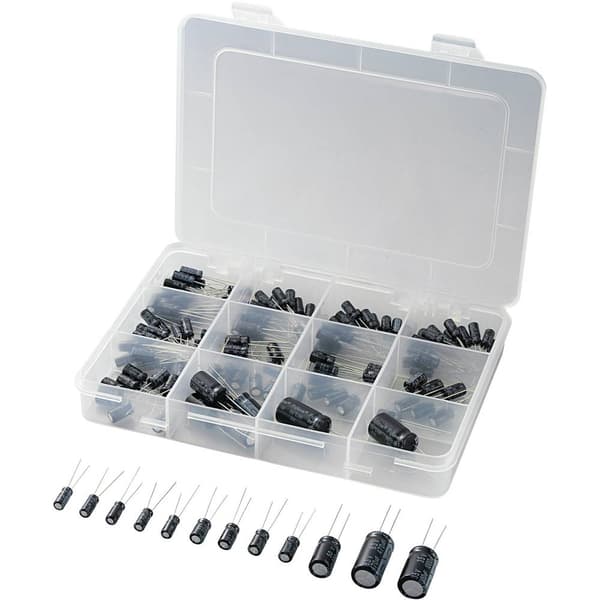 TRU COMPONENTS Elektrolyt-kondensator sortiment Radialt hållmonterade 20 % 148 st