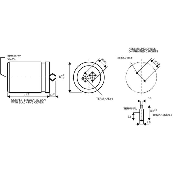 Thomsen Elektrolyt-kondensator SnapIn 10 mm 220 µF 400 V/DC 20 % (Ø x H) 30 mm x 40 mm 1 st