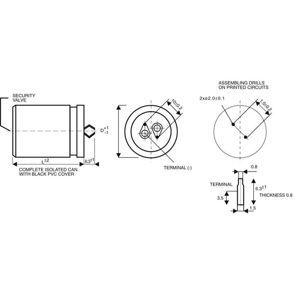 Thomsen Elektrolyt-kondensator SnapIn 10 mm 22000 µF 20 % (Ø x H) 35 mm x 50 mm 1 st