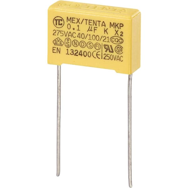 TRU COMPONENTS MKP-X2 1 stk MKP-X2-støjfjernerkondensator med radial tråd 0.15 µF 275 V/AC 10 % 15 mm (L x B x H) 18 x