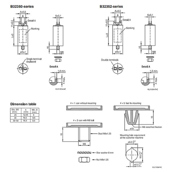 TDK B32352A4305J030 1 st MKP Foliekondensator Kontaktanslutning 3 µF 450 V/AC 5 % (Ø x L) 30 mm x 62 mm