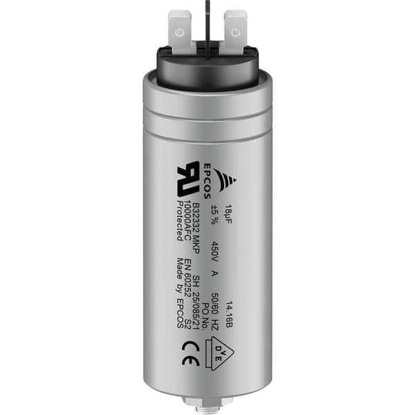 TDK B32332I6206J081 1 st MKP Foliekondensator Kontaktanslutning 20 µF 450 V/AC 5 % (Ø x L) 30 mm x 93 mm