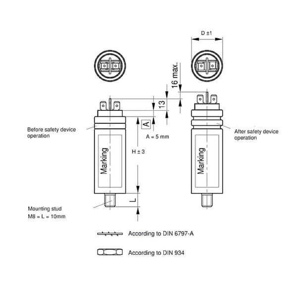 TDK B32332I6506J082 1 st MKP Foliekondensator Kontaktanslutning 50 µF 450 V/AC 5 % (Ø x L) 45 mm x 103 mm