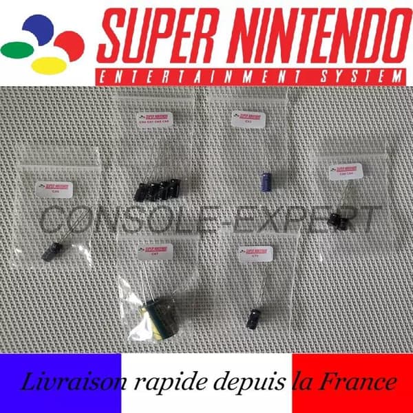 Cap kits kondensatorer Super Nintendo Snes PAL SNSP-CPU-01 och SNSP-CPU-02