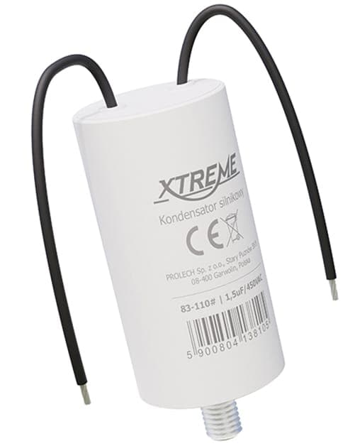 Xtreme-moottorikondensaattori (1,5 uF, 450 VAC, johdot)