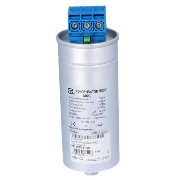 MKG lavspændingsgaskondensator med temperatursensor KG_MKG-5-400