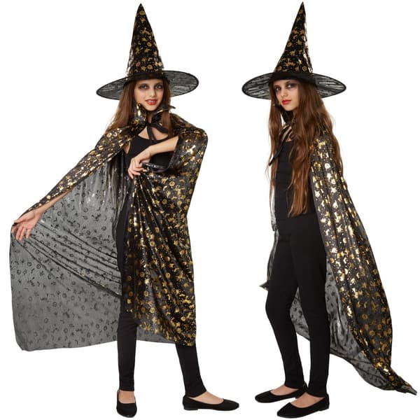 Hatt och cape till Halloween för barn - 90 cm