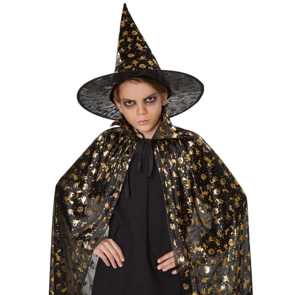 Hatt och cape till Halloween för barn - 90 cm