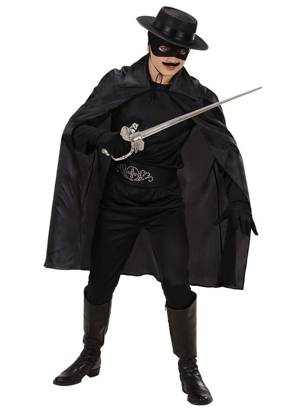 Svart fin cape för barn