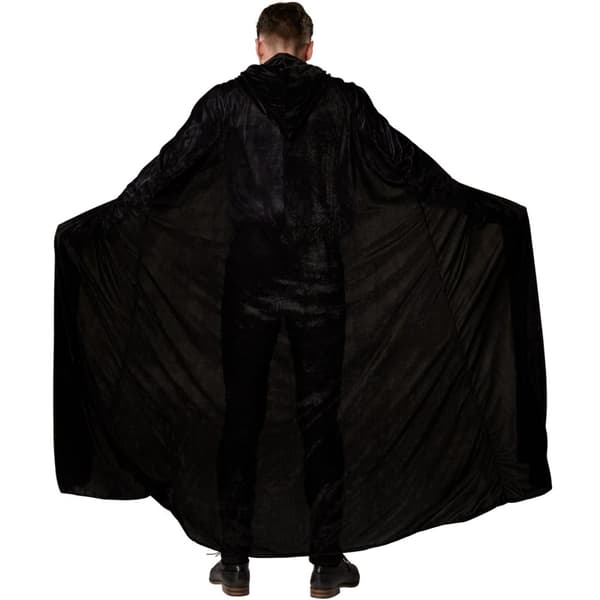Sammetscape med huva - 158 cm, svart