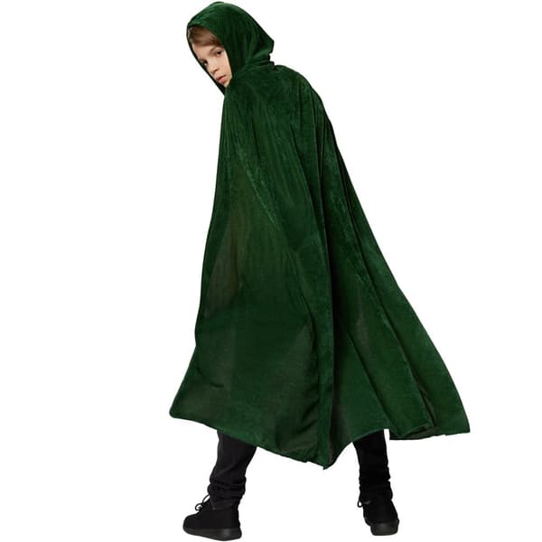 Mystisk fløjlskappe grøn - 74 cm
