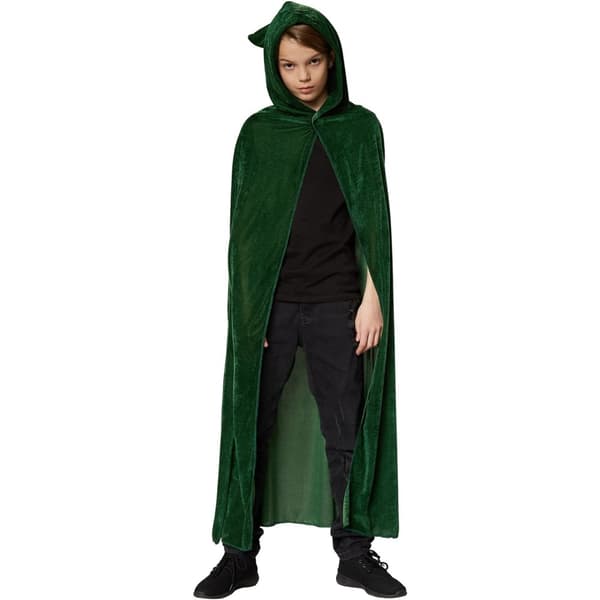 Mystisk fløjlskappe grøn - 74 cm