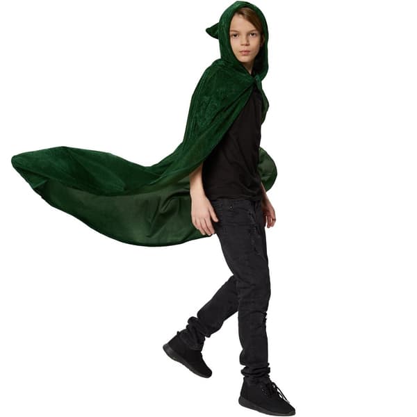 Mystisk fløjlskappe grøn - 74 cm