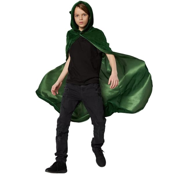 Mystisk fløjlskappe grøn - 74 cm