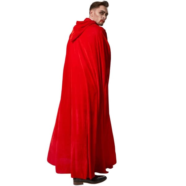 Silkekappe med hætte - 116 cm,rød