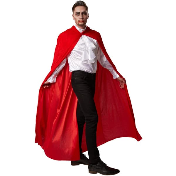 Silkekappe med hætte - 116 cm,rød